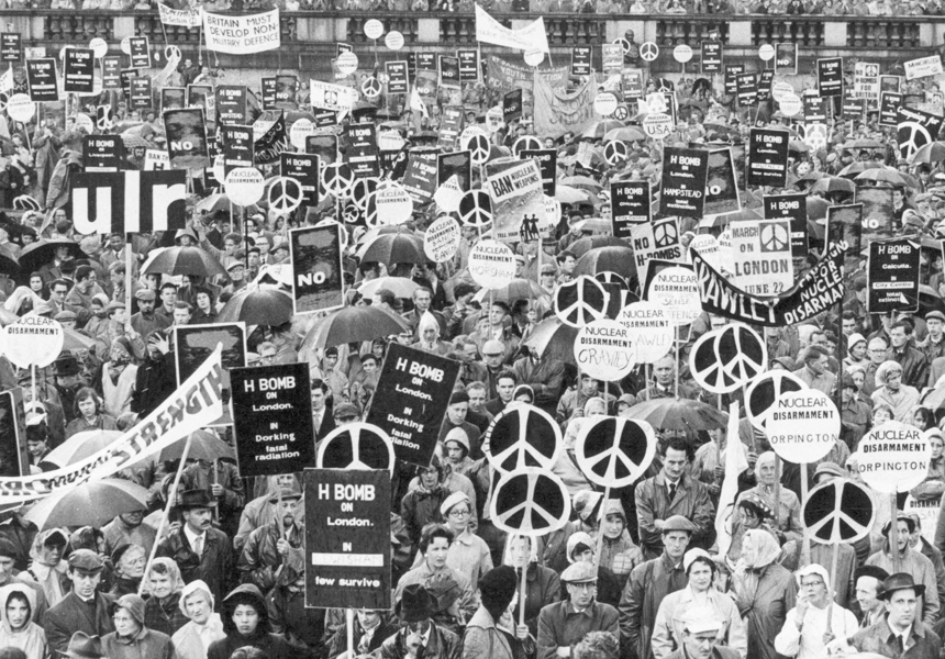 The Peace symbol, commissioned by the Campaign for Nuclear Disarmament was designed and completed by Gerald Holtom. The logo was not copyrighted and later became known in the wider world as a general-purpose peace symbol.