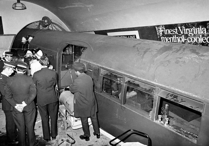 In London, an underground train fails to stop at Moorgate terminus station and crashes into the end of the tunnel, killing 43 people.