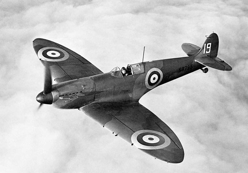 The British fighter plane Spitfire made its first test flight from Eastleigh, Southampton, powered by a Rolls-Royce Merlin engine.