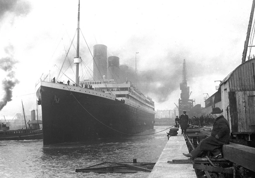 Shortly after 12noon, The British built luxury liner RMS Titanic set sail from Southampton's White Star Dock on her maiden voyage to New York.