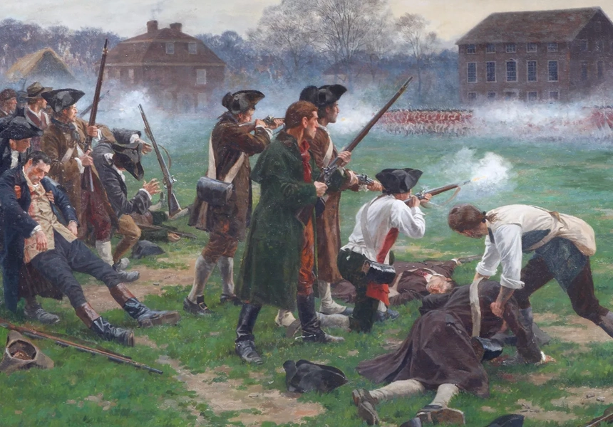 The Battle of Lexington and Concord began, which kicked off the American Revolutionary War between 1775 & 1783.