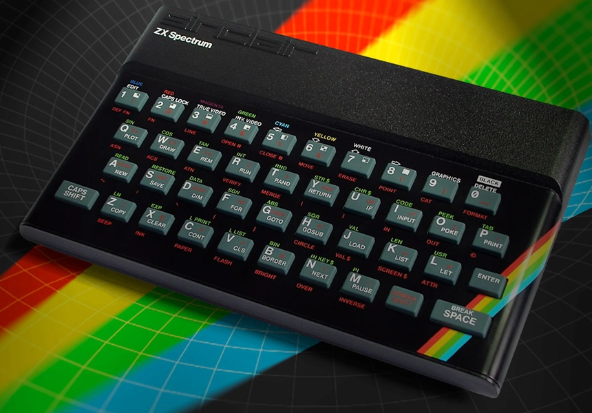 The launch of the Sinclair ZX Spectrum computer. The entry level model had 16 kB RAM and an external tape recorder was needed to load the majority of software.