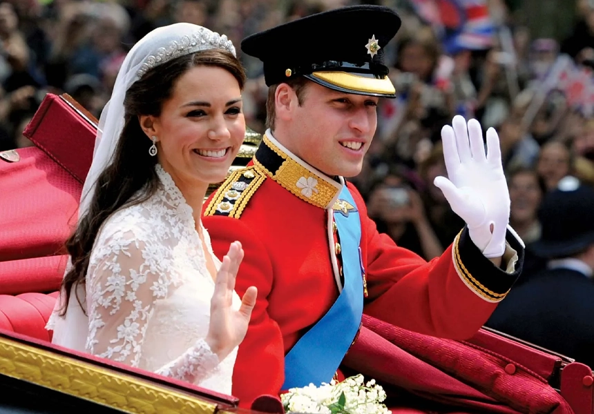 The marriage of Prince William, 2nd in line to the throne, and Kate Middleton at Westminster Abbey. The day was declared a bank holiday in celebration.