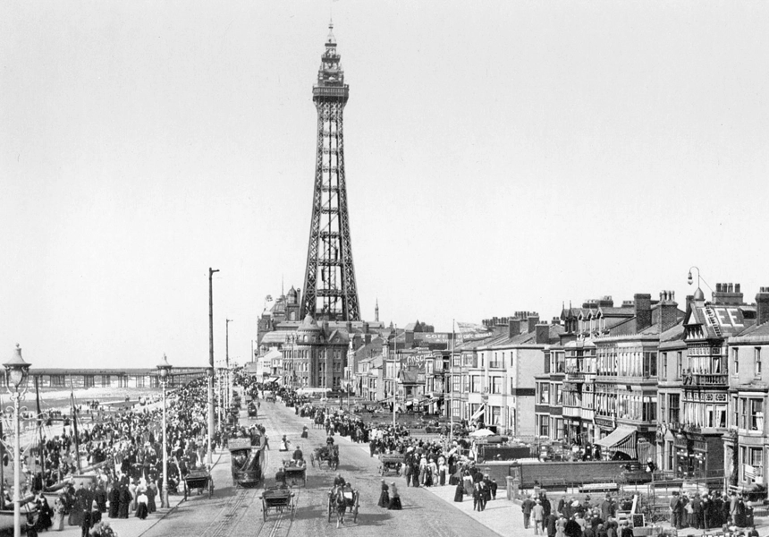 Blackpool Tower first opened to the public who paid a 6d (six pence) entrance fee, six pence more for a ride in the lifts to the top, and a further six pence for the circus.