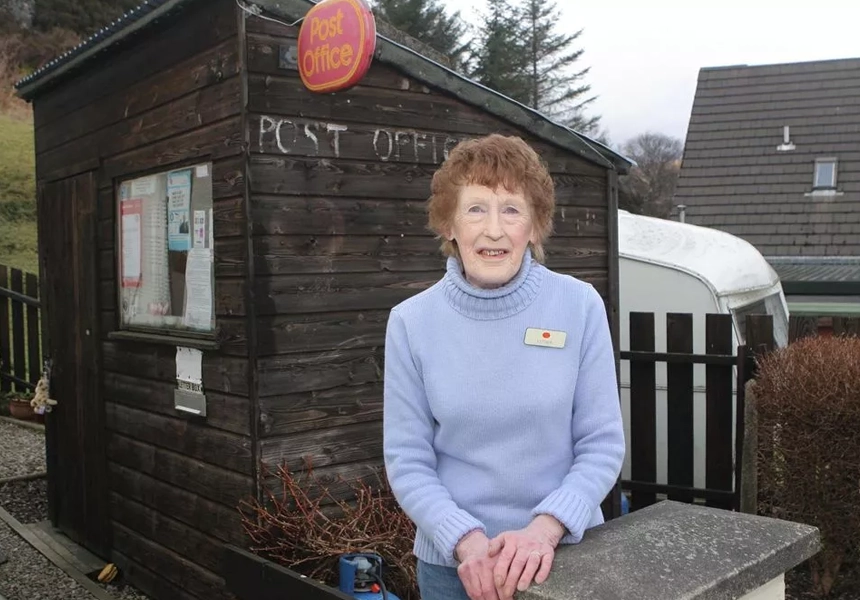 Britain's longest-serving postmistress retired, after 61 years in the job.