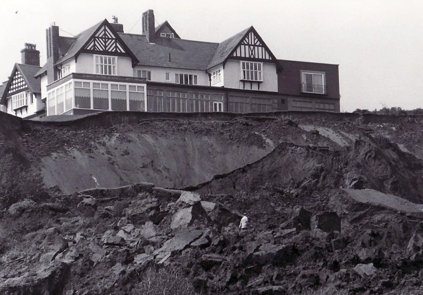 The Holbeck Hall Hotel in Scarborough, North Yorkshire, fell into the sea following a landslide, making news around the world.