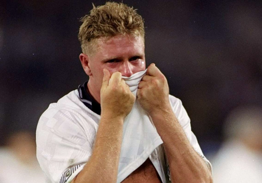 Paul Gascoigne collected a booking against West Germany, which would have ruled him out of the FIFA World Cup final if England got there. This resulted in the famous on pitch crying scenes.