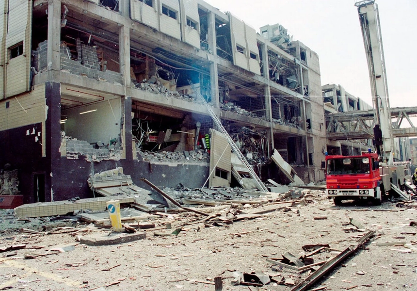 An IRA bomb, the biggest ever to go off on the British mainland, devastated the centre of Manchester. Miraculously no-one was killed but 200 people were taken to hospital. The explosion caused £100 million worth of damage.