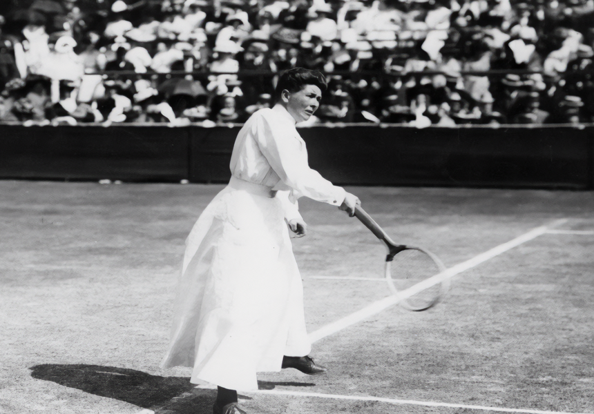 Charlotte Cooper from Ealing in Middlesex won a gold medal in the women’s tennis singles tournament. She also won a gold medal in the mixed doubles, making her the first individual female Olympic champion.