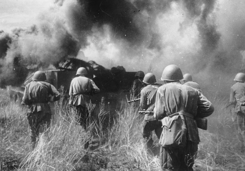 The Battle of Kursk, the largest tank battle in history between the forces of Germany and the Soviet Union, involving some 6,000 tanks, 2,000,000 troops, and 4,000 aircraft, ended in defeat for Germany.