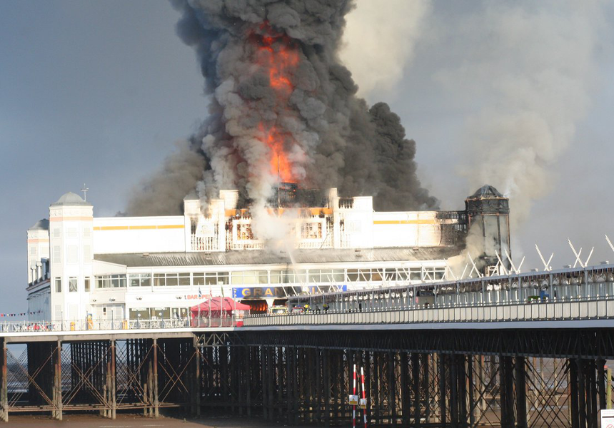 Weston-super-Mare Grand Pier burns down for the second time in 80 years. Following the 2008 fire, which completely destroyed the pavilion, the pier was rebuilt at a cost of £39 million and reopened on 23rd October 2010.