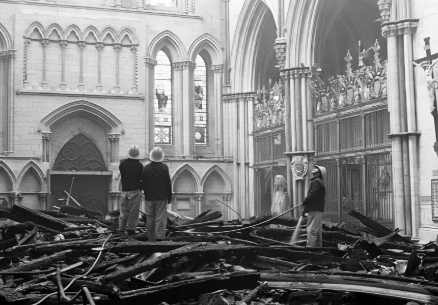 A massive fire, caused by a lightning strike, devastated large parts of York Minster causing an estimated £1m damage.