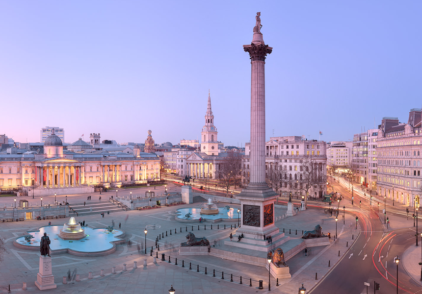 The foundation stone for Nelson’s Column (laid by Charles Davidson Scott) was laid in Trafalgar Square and completed in 1843.