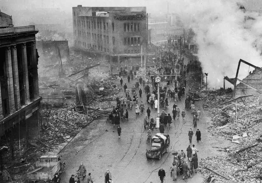 Germany began regular bombing of London (and other British cities) commonly known as ‘The Blitz’ beginning with the London Docks. The bombing continued until May and was a response to a British nighttime air raid on Berlin. The campaign was named after the German word blitzkrieg, which means "lightning war".