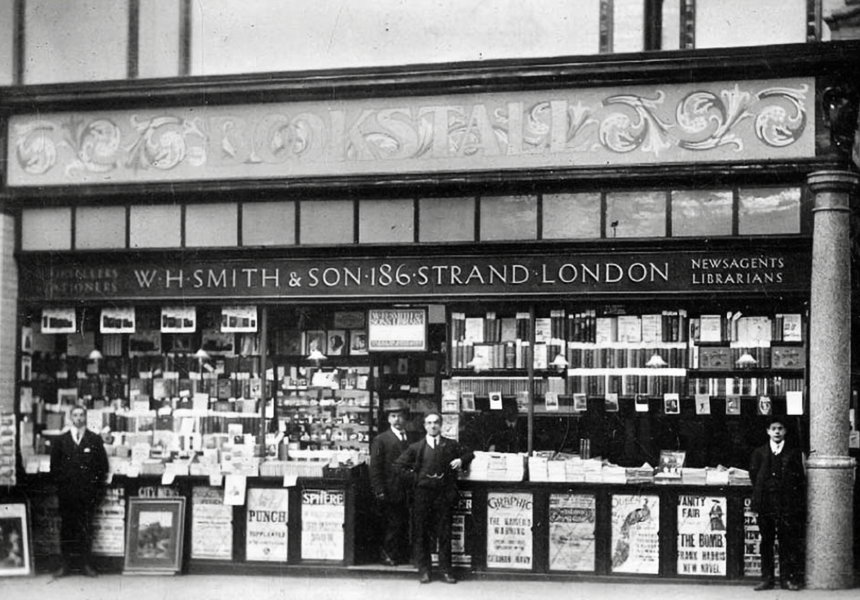 WH Smith opened its first railway bookstall, at Euston Station in London. These bookstalls become outlets for cheap editions of publications produced for railway travellers, the popular 'yellowbacks'.