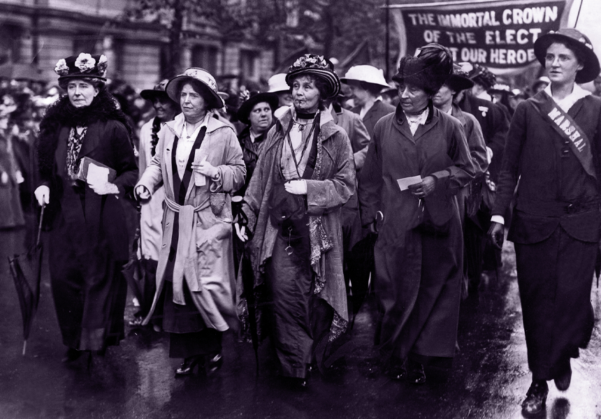 Emmeline Pankhurst (pictured center) and several colleagues founded the Women’s Social and Political Union (WSPU), an organisation open only to women and focused on direct action to win the vote.