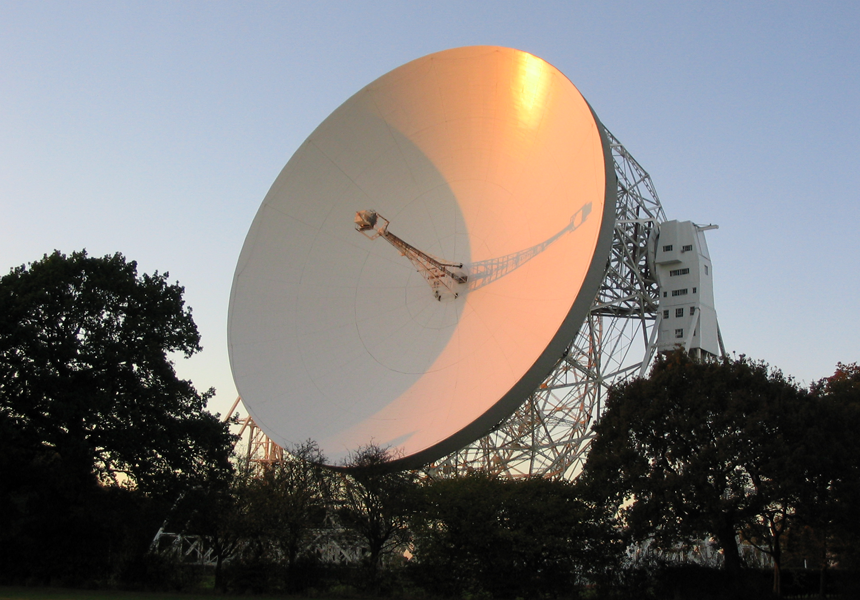 The largest radio telescope in the world (at that time) was switched on at Jodrell Bank in Cheshire. Originally called the "250 ft telescope", it was renamed the Lovell Telescope in 1987 after Sir Bernard Lovell, who designed it and was the director of Jodrell Bank.