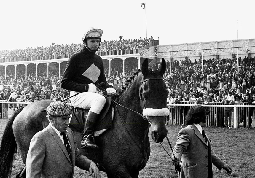 Red Rum, three times winner of the Grand National at Aintree, died at the age of 30, an exceptional age for a horse. He was buried by the Aintree winning post where his grave is marked by an engraved stone, listing his Grand National record.