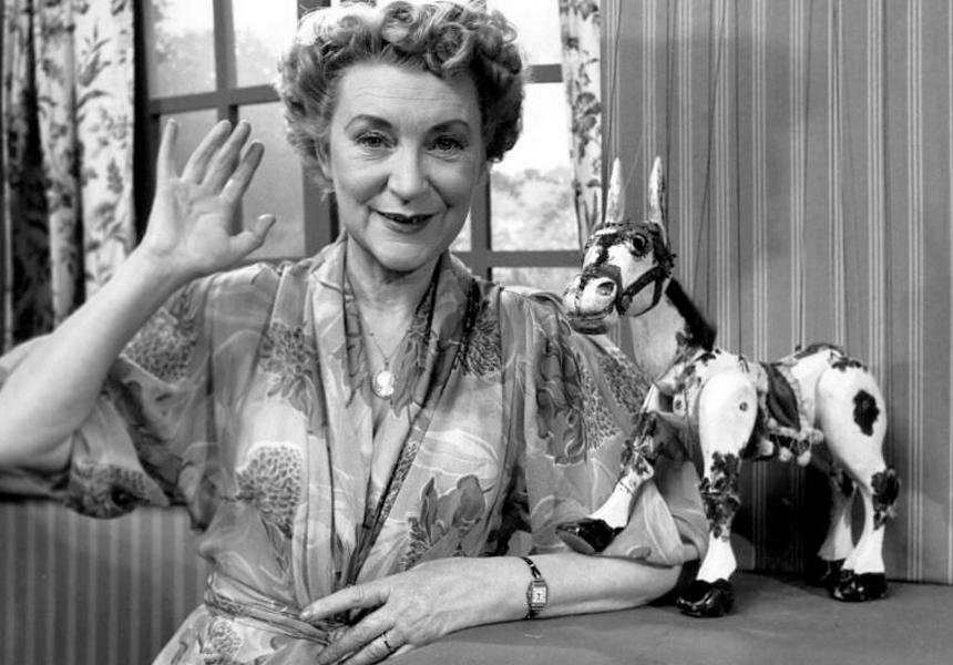 ‘Muffin the Mule’, a wooden puppet operated by Annette Mills (sister of actor Sir John Mills) first appeared in a children’s television programme on BBC TV.