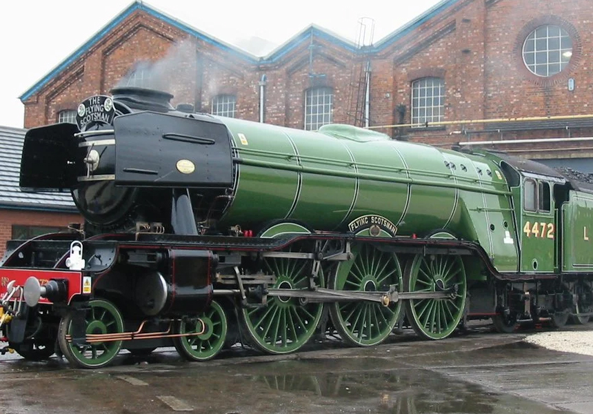 The steam locomotive Flying Scotsman (Engine No. 4472) became the first to officially exceed 100mph. She recently underwent major restoration at the National Railway Museum in York.