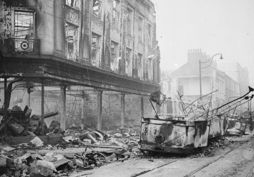 London suffered its most devastating air raid when Germans firebombed the city. Hundreds of fires caused by the exploding bombs engulfed areas of London, but fire fighters showed a valiant indifference to the bombs falling around them and saved much of the city from destruction.