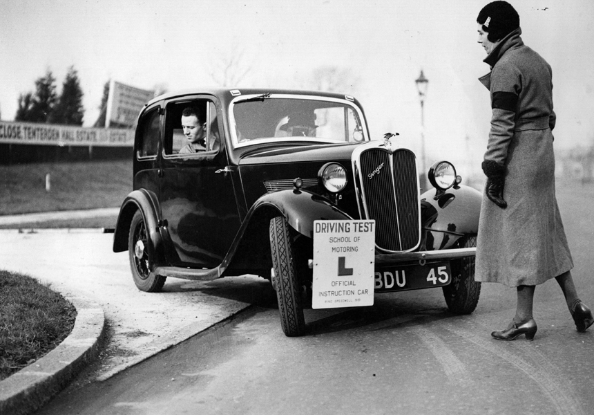Britain introduced the compulsory use of 'L' plates for learner drivers. Legislation for compulsory testing was introduced for all new drivers with the Road Traffic Act 1934 but the test was initially voluntary to avoid a rush of candidates.