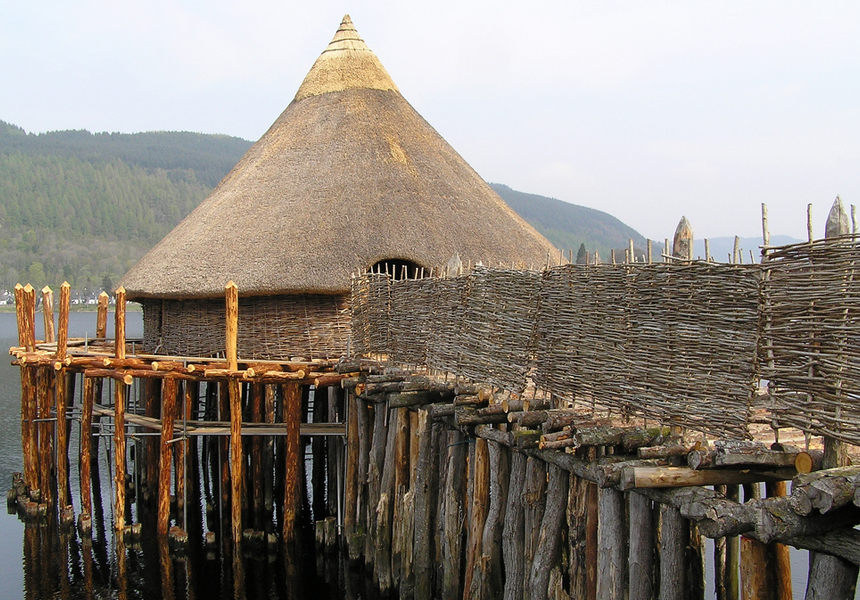 Archaeologists announce Scottish crannogs (fortified settlements on artificial islands in lochs) are far older than first thought, radiocarbon dated to 3640-3360 BC, older than Stonehenge.