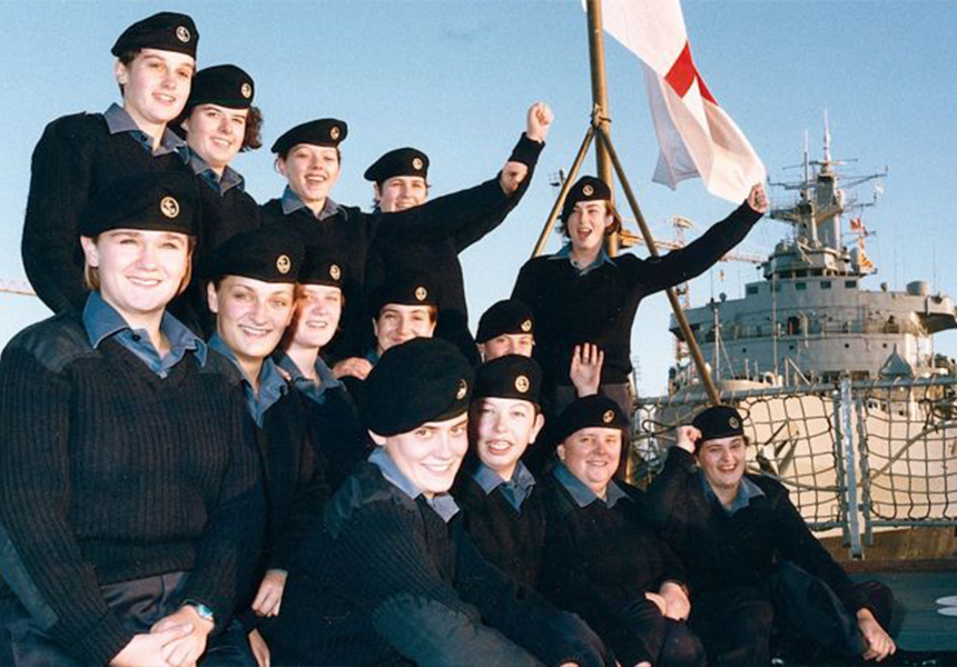 Women were first officially deployed to sea in the Royal Navy when 20 Wrens officers and ratings joined the Type 22 frigate HMS Brilliant.