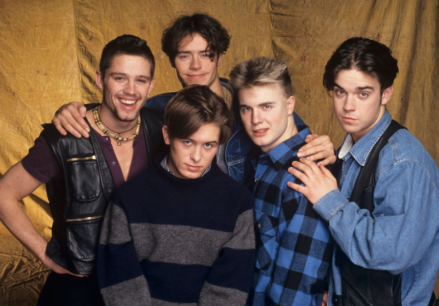 Take That split up. The biggest band of the 90s announced their demise in front of the world's press at The Hilton in Manchester.